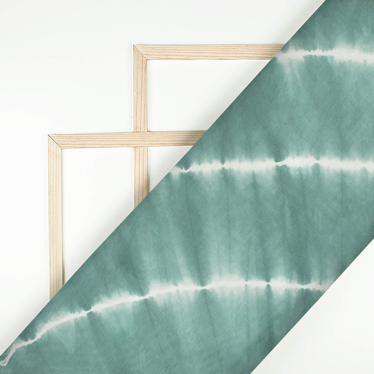 Pine Green And White Leheriya Tie & Dye Cotton Silk Fabric