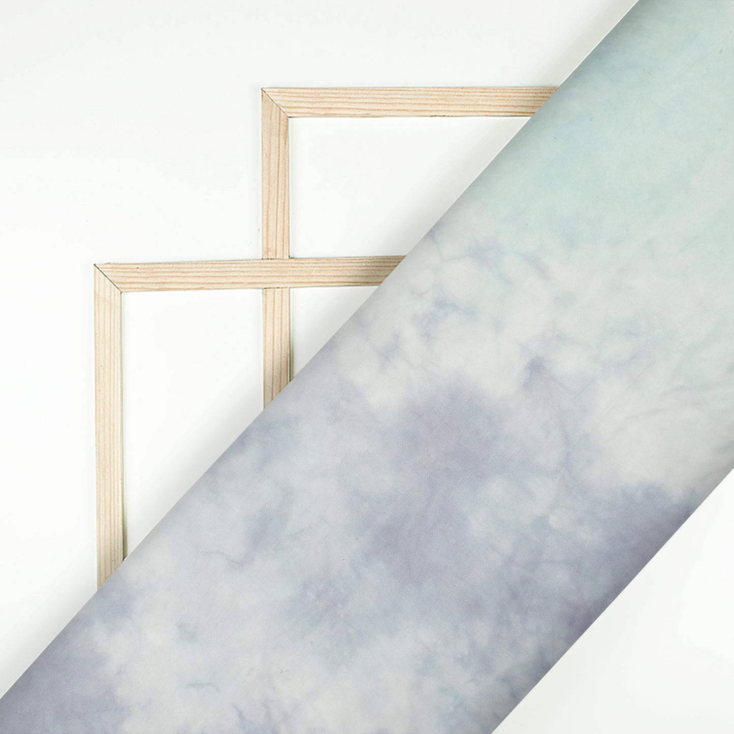 Light Blue Ombre Tie & Dye Cotton Silk Fabric