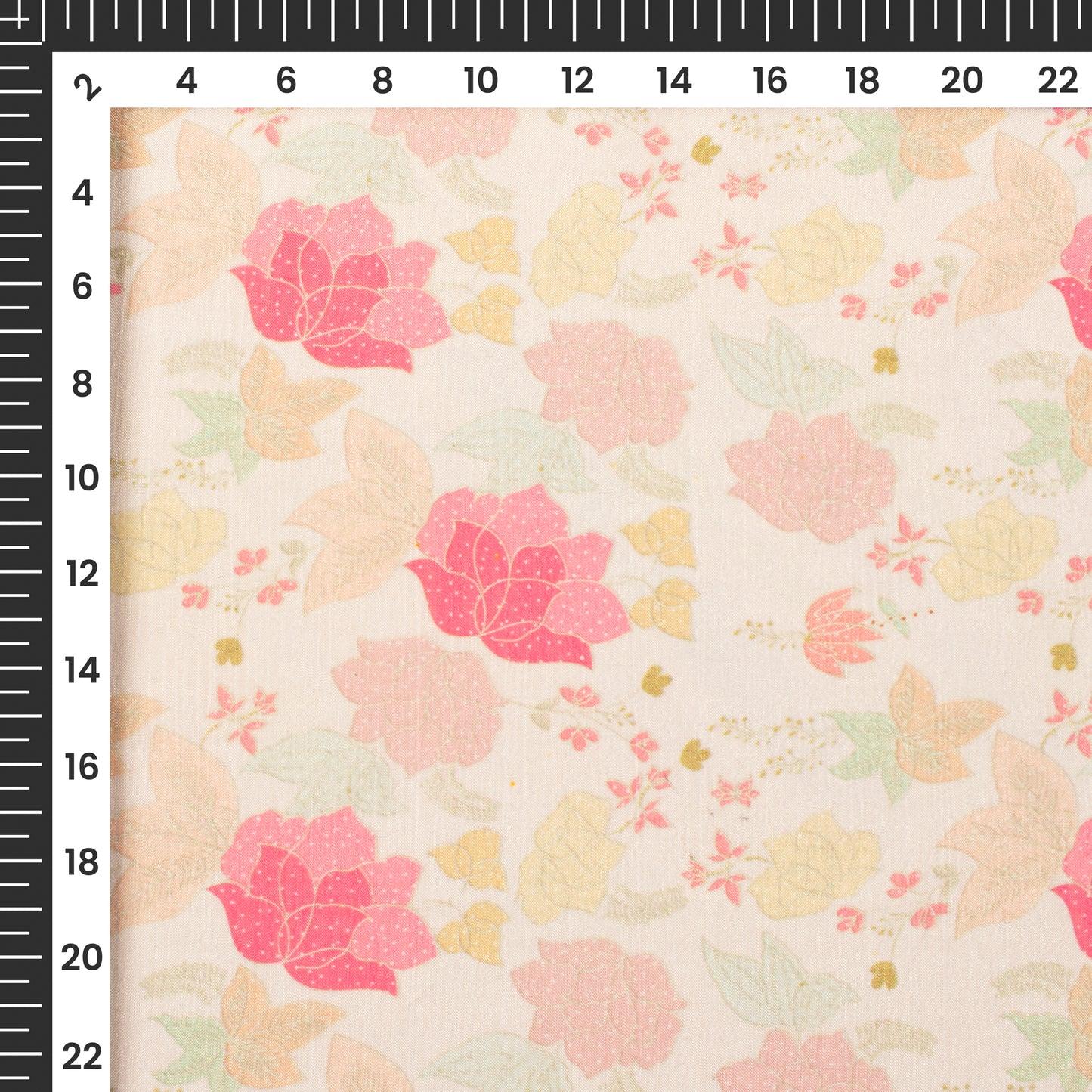 Beautiful Pink Floral Digital Print Poly Chinnon Chiffon Fabric