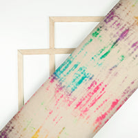 Exclusive Beige Shiiborii Digital Print Poly Chinnon Chiffon Fabric
