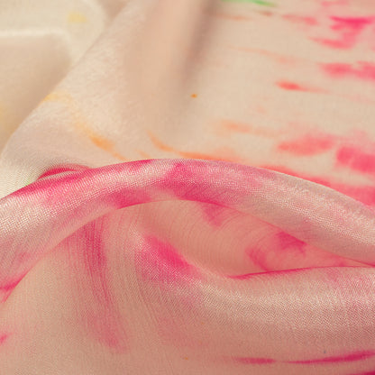 Exclusive Beige Shiiborii Digital Print Poly Chinnon Chiffon Fabric