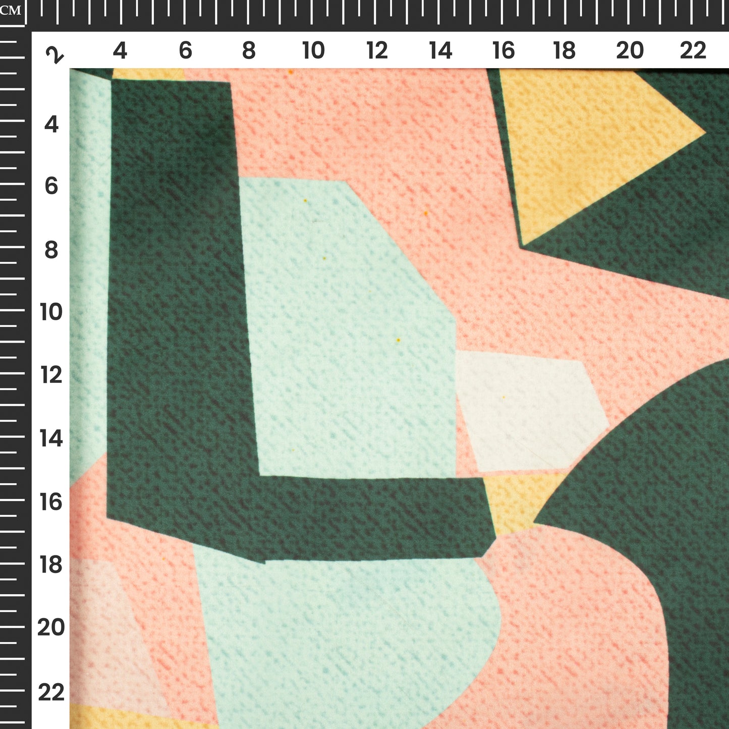 Geometric Peach Digital Print Organza Satin Fabric