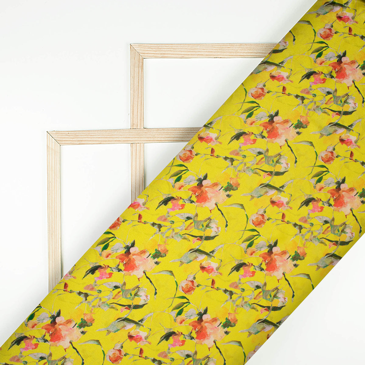 Botenical Floral Digital Print Crepe Silk Fabric