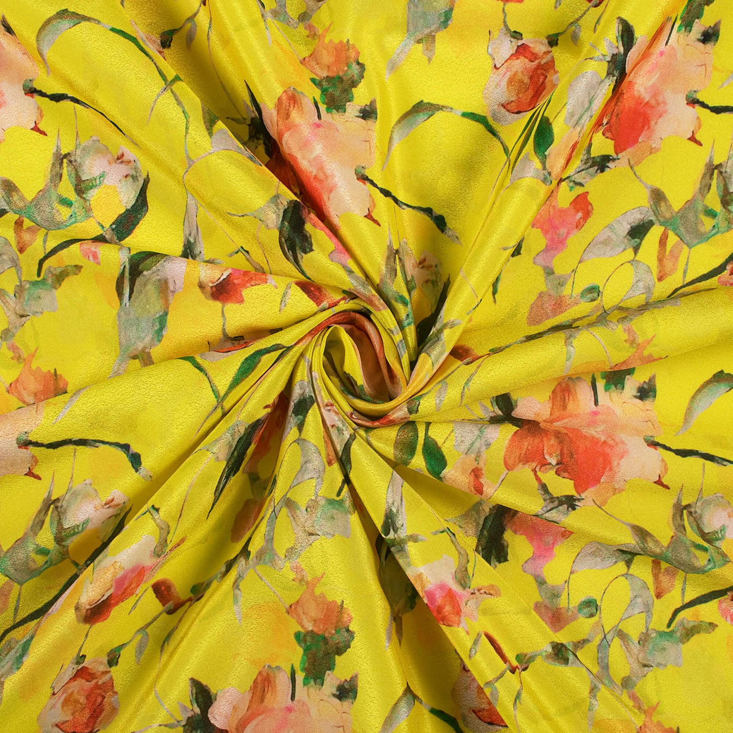 Botenical Floral Digital Print Crepe Silk Fabric