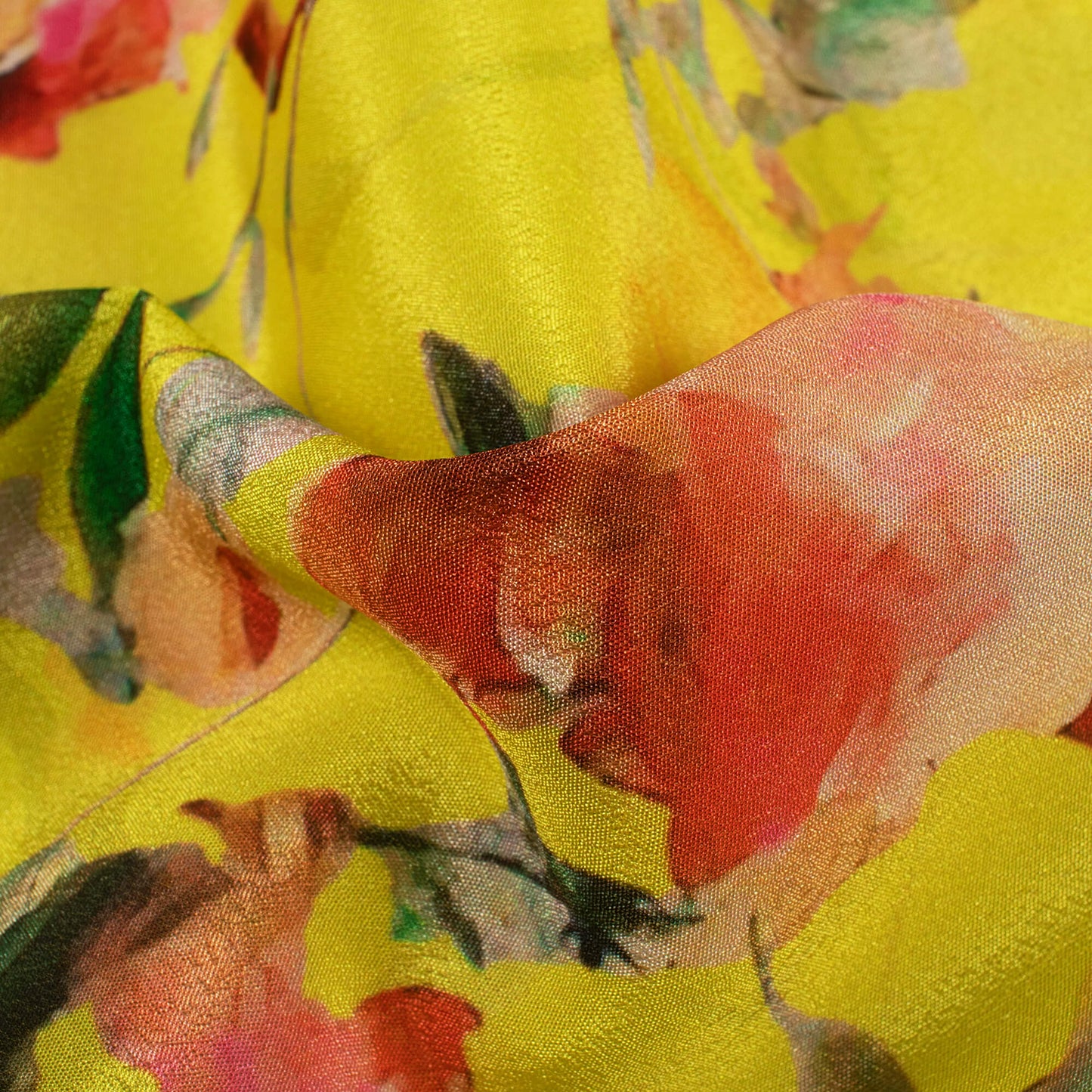 Botenical Floral Digital Print Crepe Silk Fabric