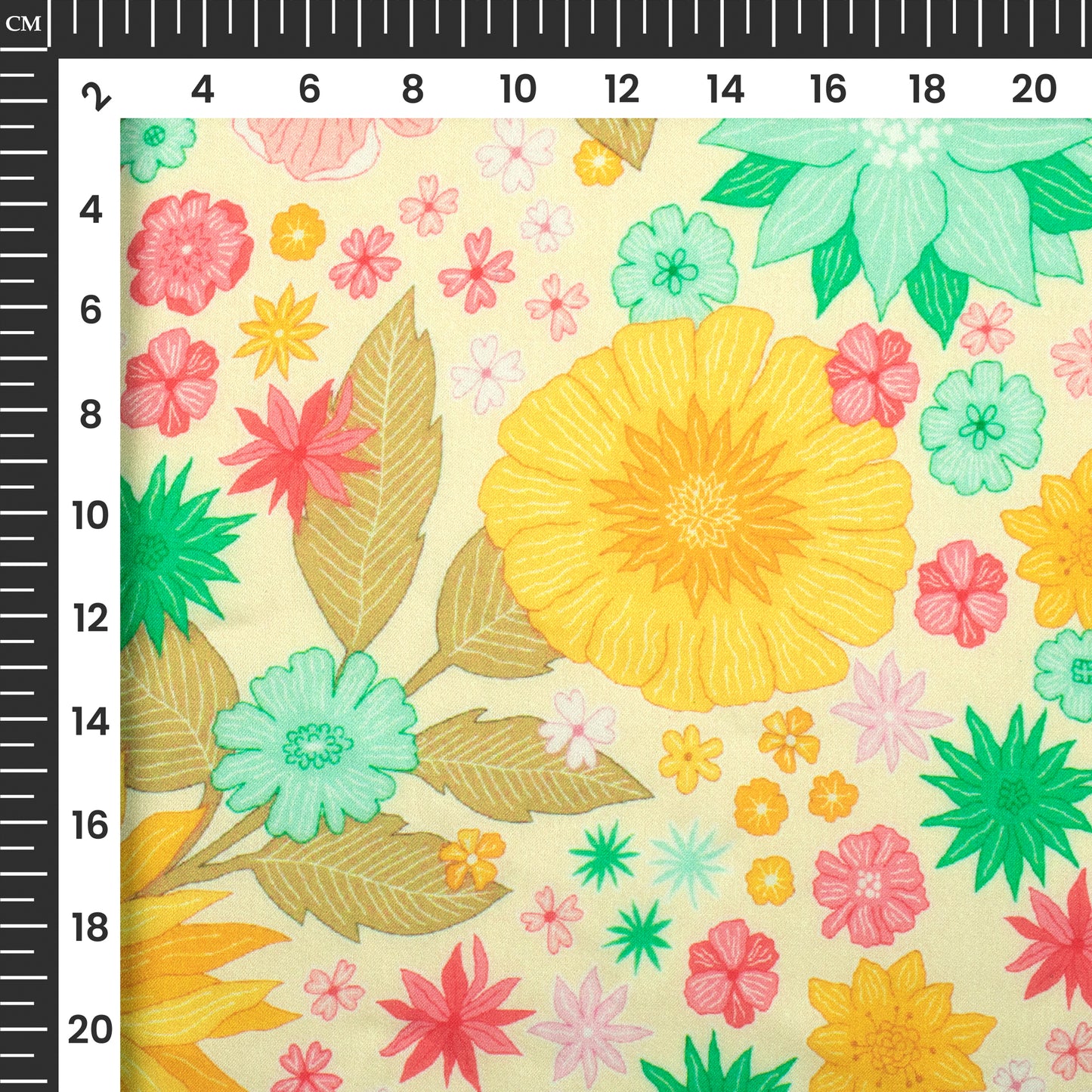 Charming Floral Digital Print Georgette Satin Fabric