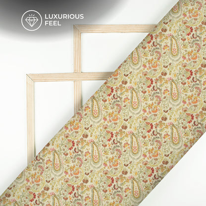 Stylish Paisley Digital Print Georgette Satin Fabric