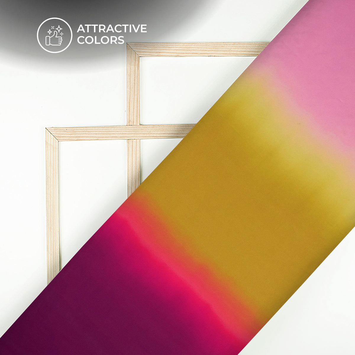 Dijon Yellow And Pink Ombre Digital Print Imported Satin Fabric