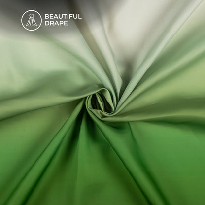 Apple Green Ombre Digital Print Imported Satin Fabric