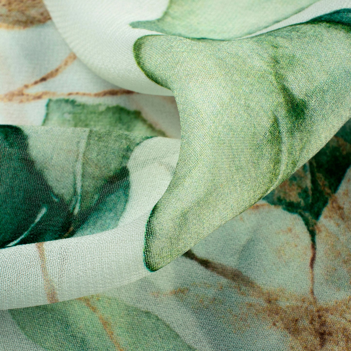 Beautiful Leaf Pattern Digital Print Pure Georgette Fabric