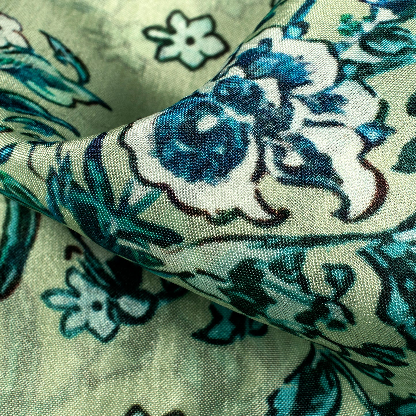 Lovely Floral Digital Print Viscose Uppada Silk Fabric