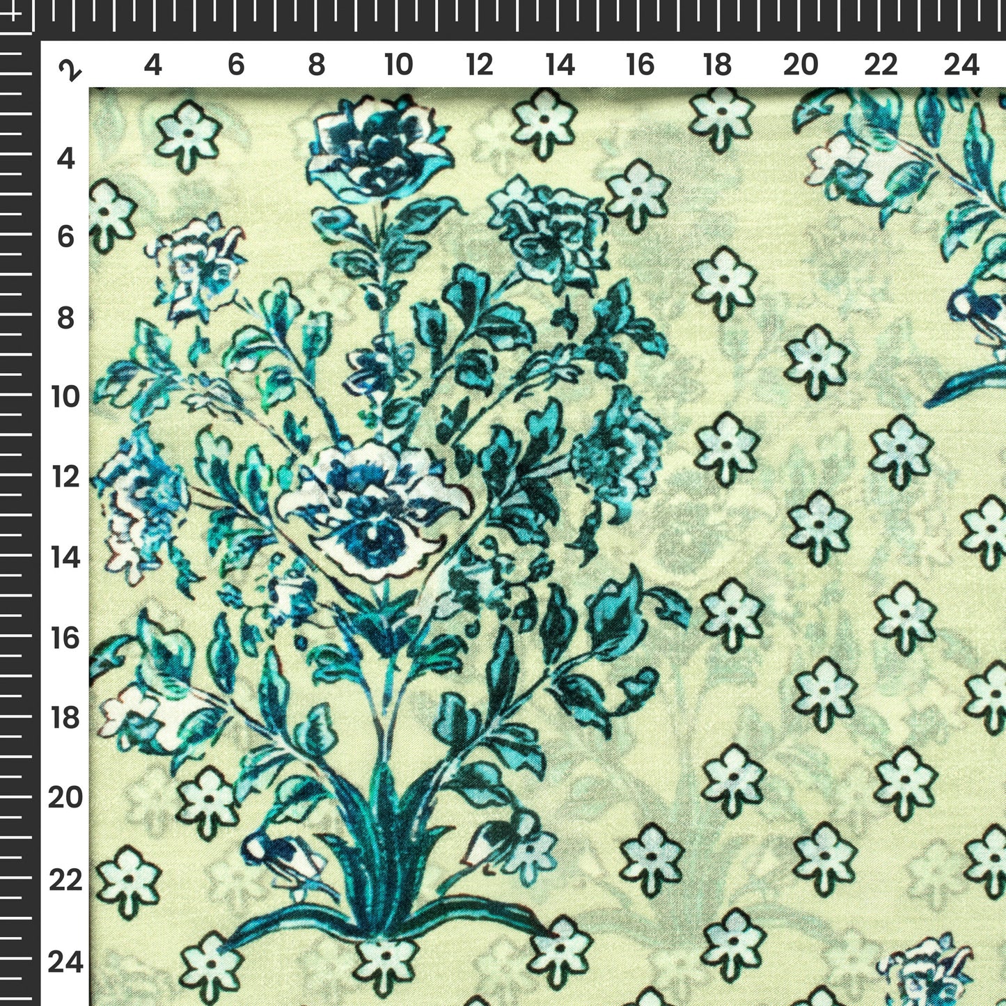Lovely Floral Digital Print Viscose Uppada Silk Fabric
