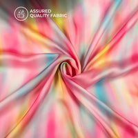 Tie Dye Digital Print Georgette Satin Fabric