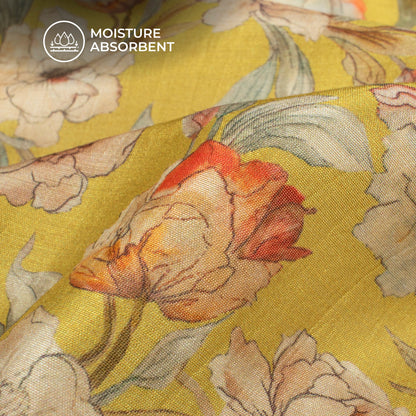 Lovely Floral Digital Print Viscose Muslin Fabric