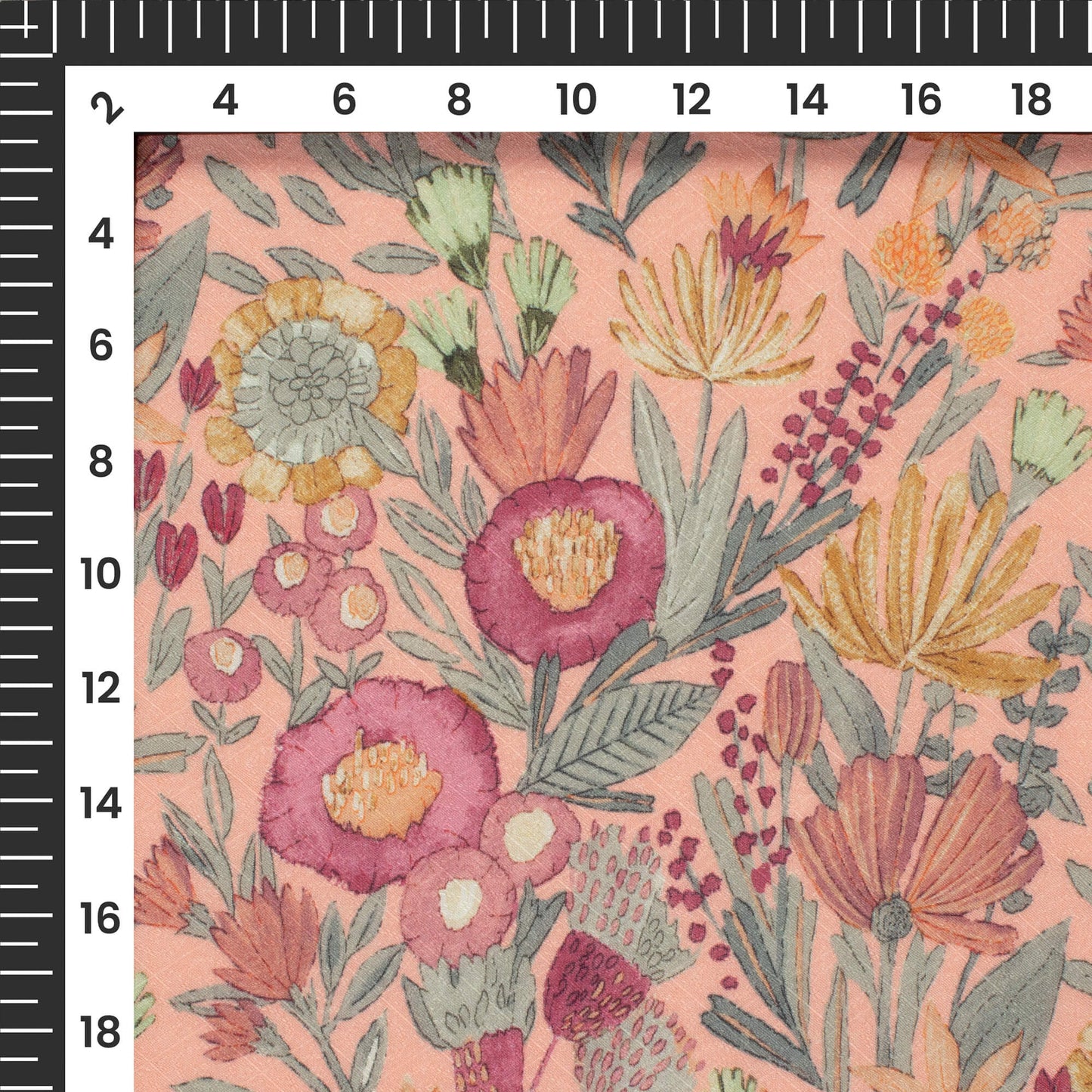 Vintage Floral Printed Sustainable Corn Fabric
