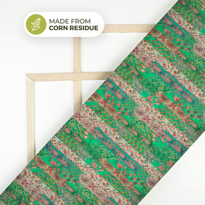 Ethnic Floral Printed Sustainable Corn Fabric