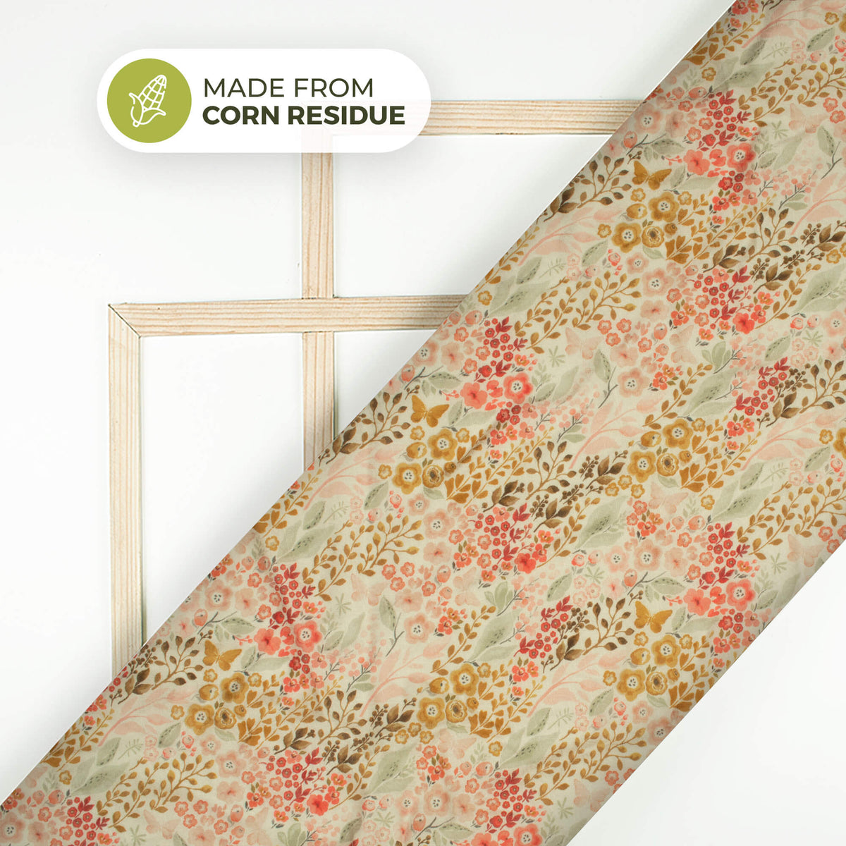 Blushing Floral Printed Sustainable Corn Fabric