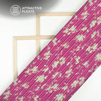 Blooming Floral Pleated Crepe Satin Fabric