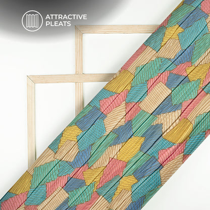 Impressive Abstract Pleated Crepe Satin  Fabric