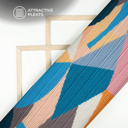 Lovely Abstract Pleated Crepe Satin  Fabric