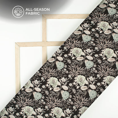 Lovely Floral Digital Print Chiffon Satin Fabric