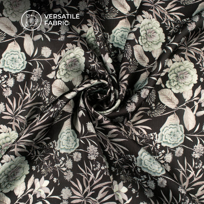Lovely Floral Digital Print Chiffon Satin Fabric
