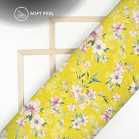 Exotic Floral Digital Print Japan Satin Fabric