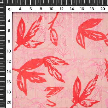 Expressive Floral Digital Print Superior Sequins Velvet Fabric (Width 58 Inches)