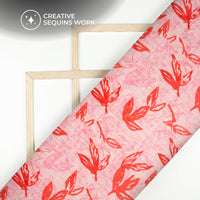 Expressive Floral Digital Print Superior Sequins Velvet Fabric (Width 58 Inches)