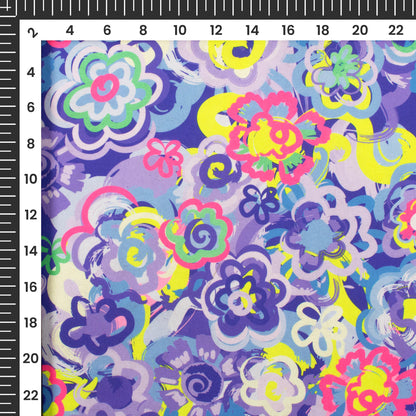 Neon Botanica:Limited Edition Floral Digital Print Rayon Fabric