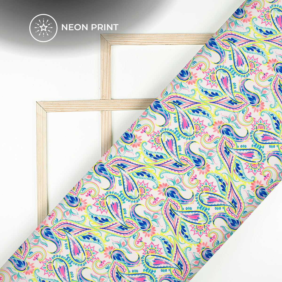 Electric Garden: Bespoke Paisley Digital Print Rayon Fabric