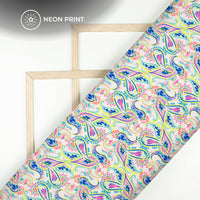 Electric Garden: Bespoke Paisley Digital Print Rayon Fabric
