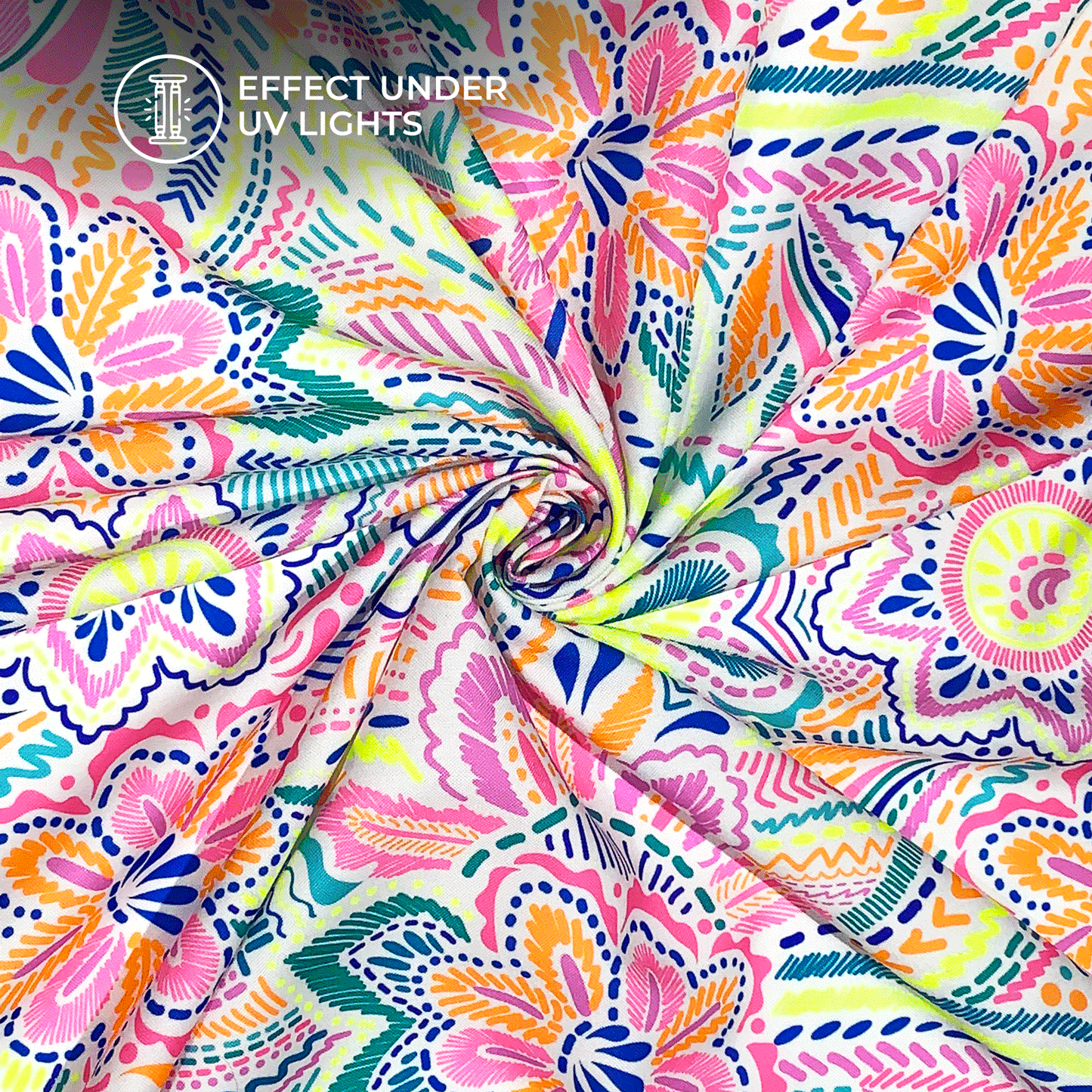 Floral Fusion: Exquisite Neon Digital Print Rayon Fabric