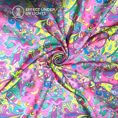 Neon Botanica:Limited Edition Floral Digital Print Rayon Fabric