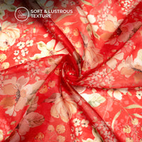 Botanical Bliss Digital Print Premium Swarovski Handwork Liquid Organza Fabric