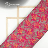 Neon Enchanment: Floral Digital Print Rayon Fabric