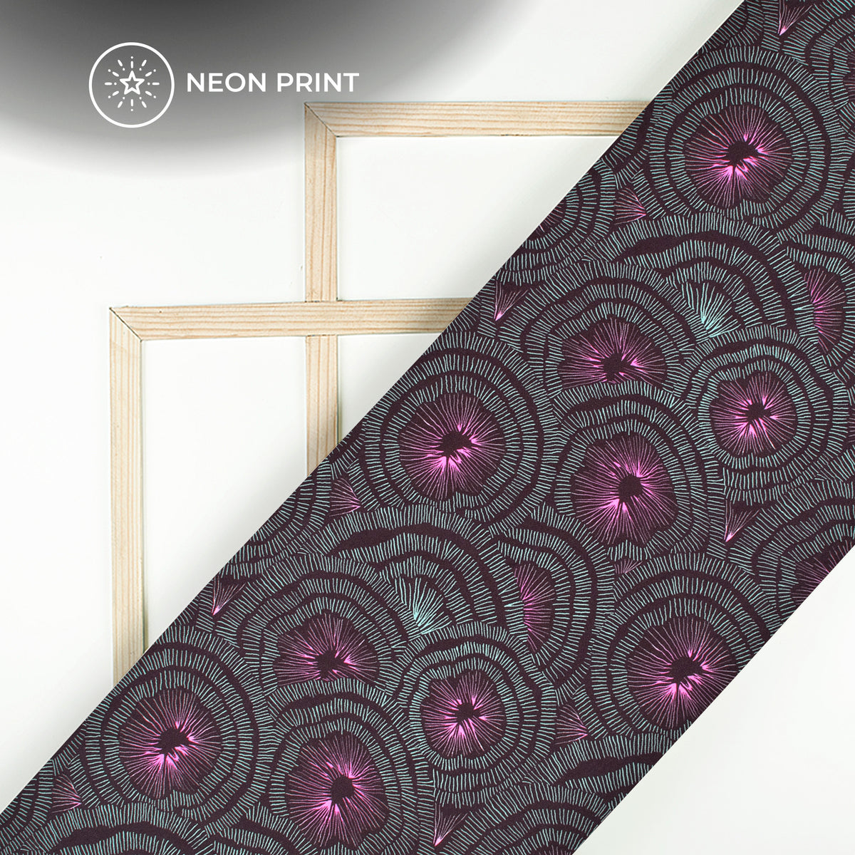 Neon Bliss: Geometric Digital Print Rayon Fabric