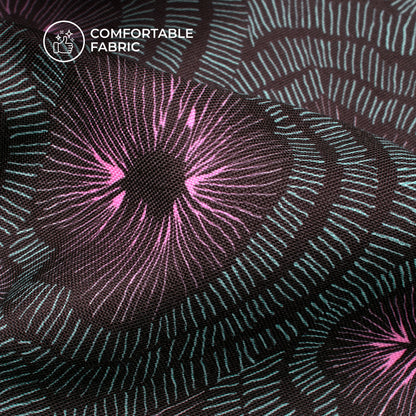 Neon Bliss: Geometric Digital Print Rayon Fabric