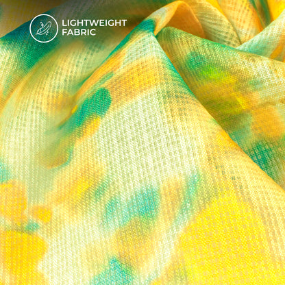 Neon Best Selling: Tye And Dye Digital Print Kota Doria Fabric