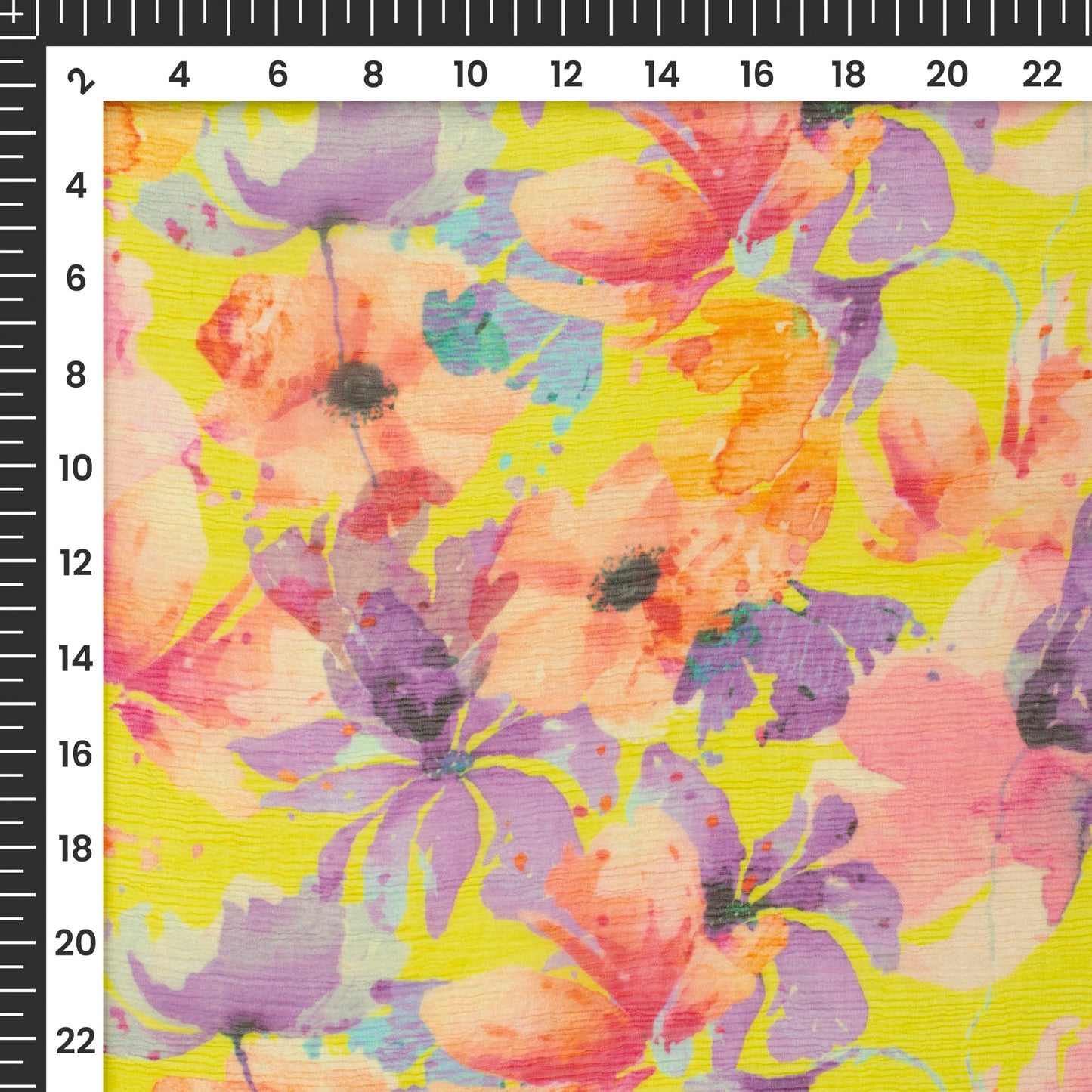 Cozy And Catchy: Floral Digital Print Bemberg Chiffon Fabric