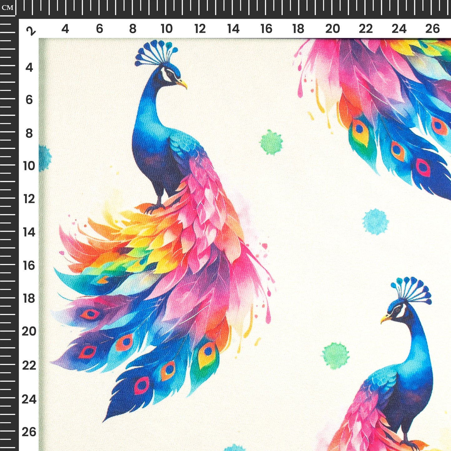 Festive Finds: Peacock Digital Print Japan Satin Fabric