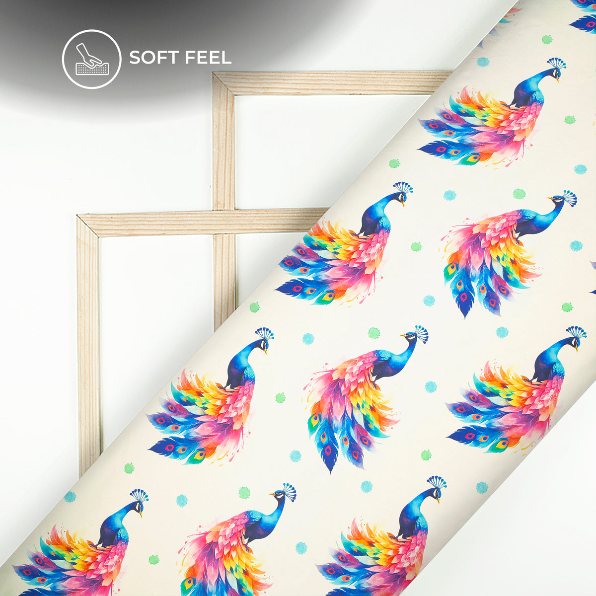 Festive Finds: Peacock Digital Print Japan Satin Fabric