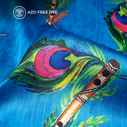 Festive Finds: Trendy Feather Digital Print Japan Satin Fabric