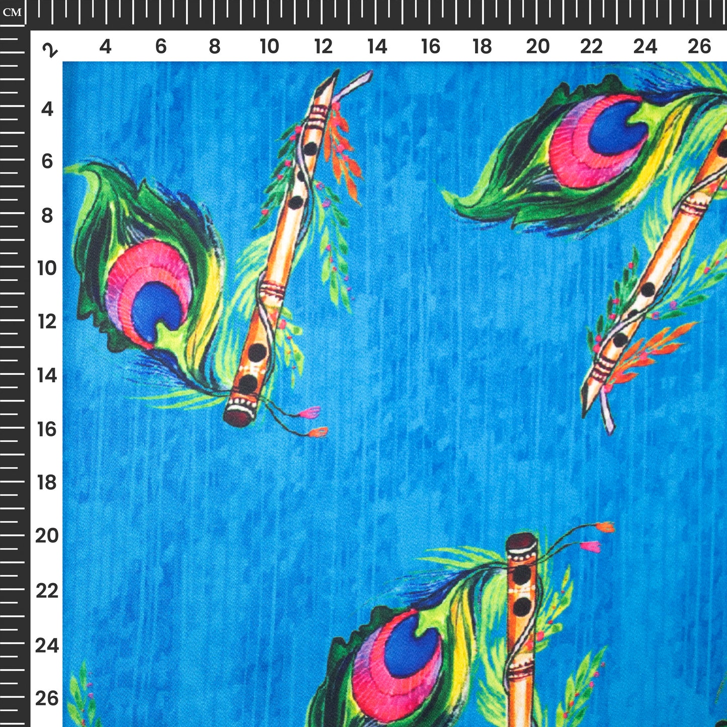 Festive Finds: Trendy Feather Digital Print Japan Satin Fabric