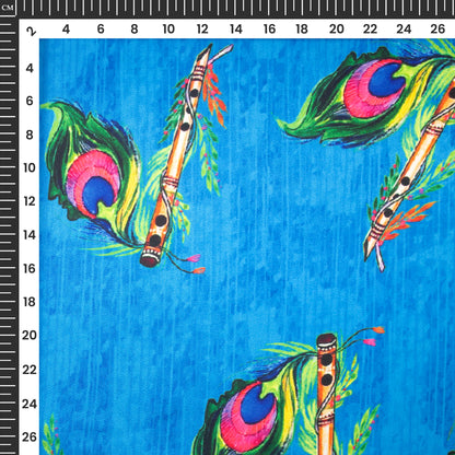 Festive Finds: Trendy Feather Digital Print Japan Satin Fabric