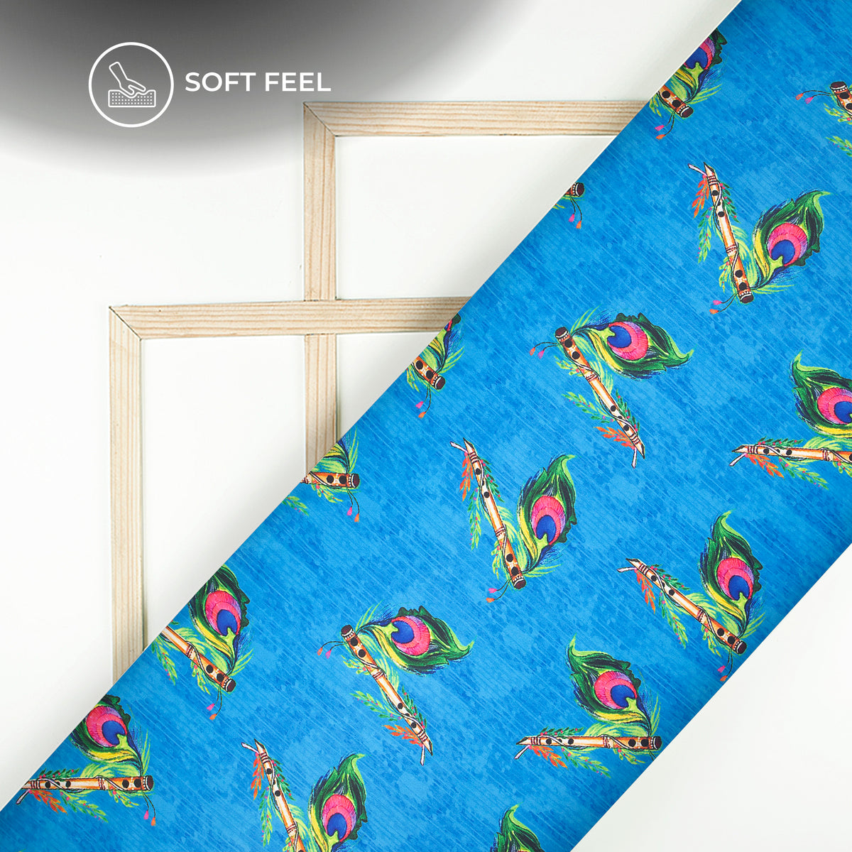 Festive Finds: Trendy Feather Digital Print Japan Satin Fabric