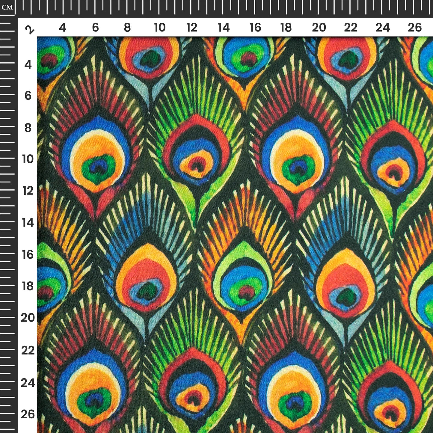 Festive Finds: Seamless Feather Digital Print Japan Satin Fabric