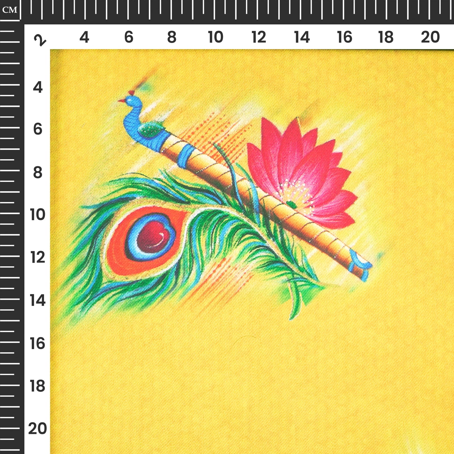 Festive Finds: Flute Feather Digital Print Japan Satin Fabric