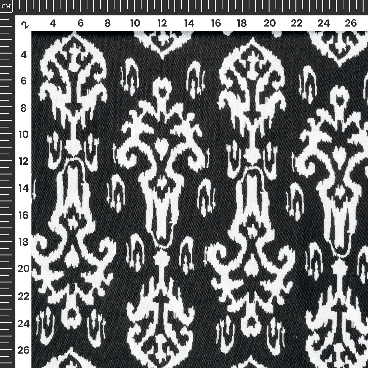 Ikkat Inspired Digital Print Poly Linen Fabric