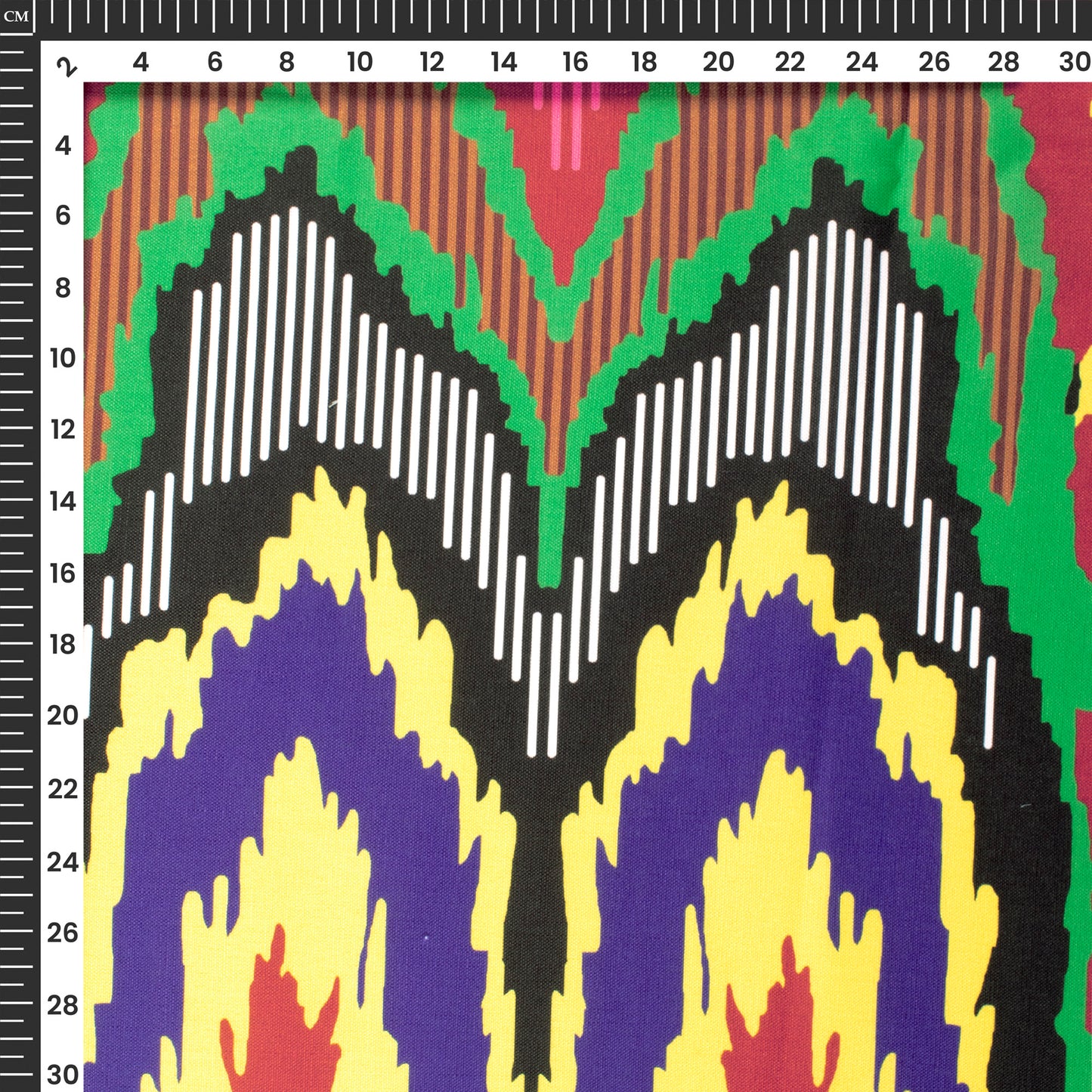 Ikkat Inspired Digital Print Poly Linen Fabric